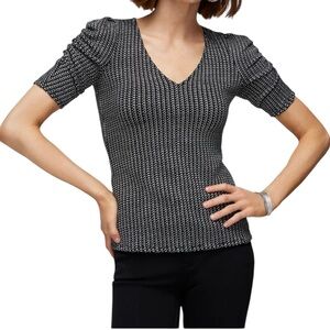 White House Black Market (WHBM) Ruched Sleeve Top